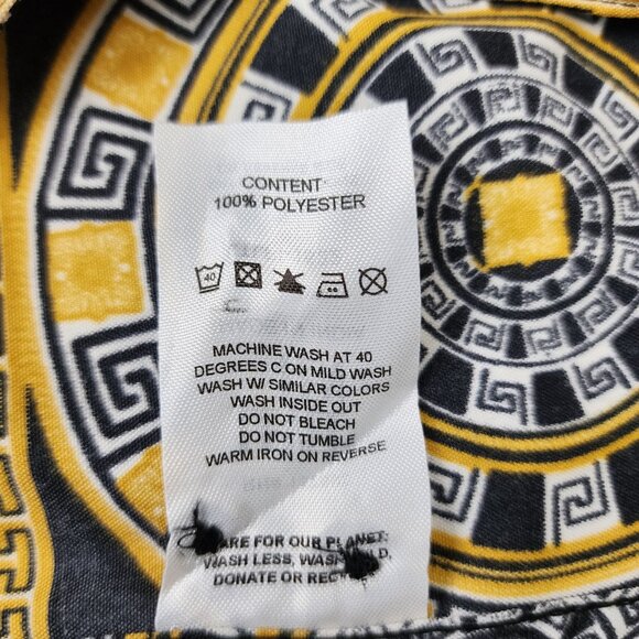 Level Ten Button Up Shirt Mens L Black Yellow Baroque NWT - Picture 6 of 7